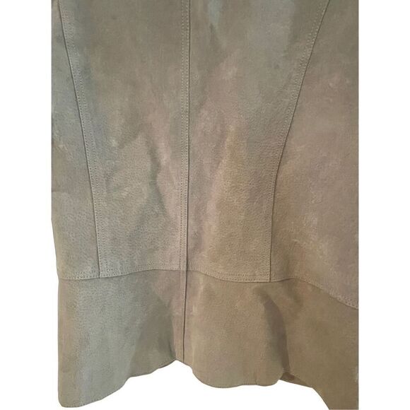 Chico's Womens Gray Leather Button Front Blazer Jacket Size 3 - Picture 7 of 16
